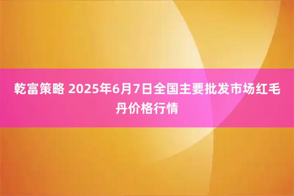 乾富策略 2025年6月7日全国主要批发市场红毛丹价格行情
