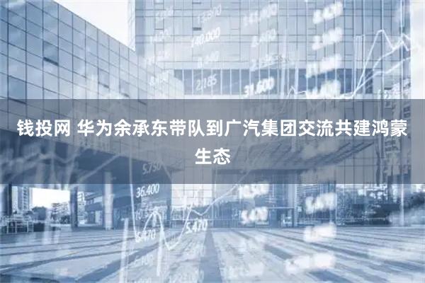 钱投网 华为余承东带队到广汽集团交流共建鸿蒙生态