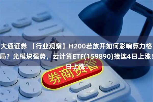 大通证券 【行业观察】H200若放开如何影响算力格局？光模块强势，云计算ETF(159890)接连4日上涨！